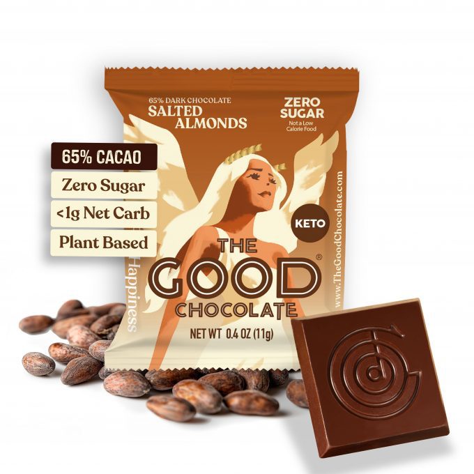 the good chocolate brand salted almond square hero