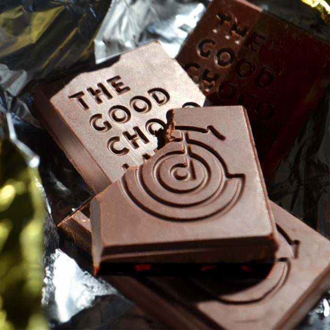 the good chocolate brand salted almond square foil