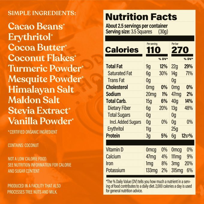 the good chocolate brand turmeric bar nutrition