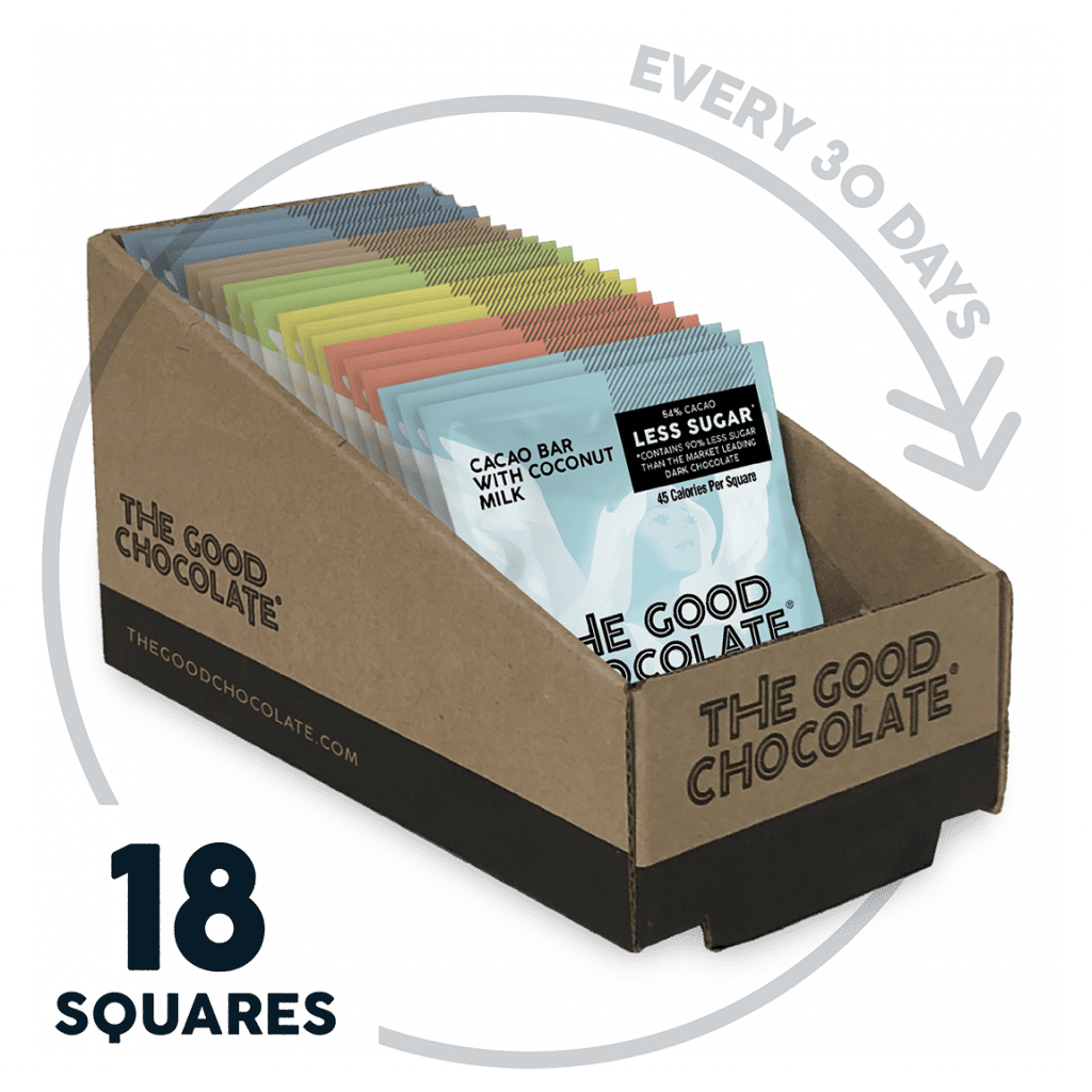 The Good Chocolate Vegan Variety 18 Square Pack