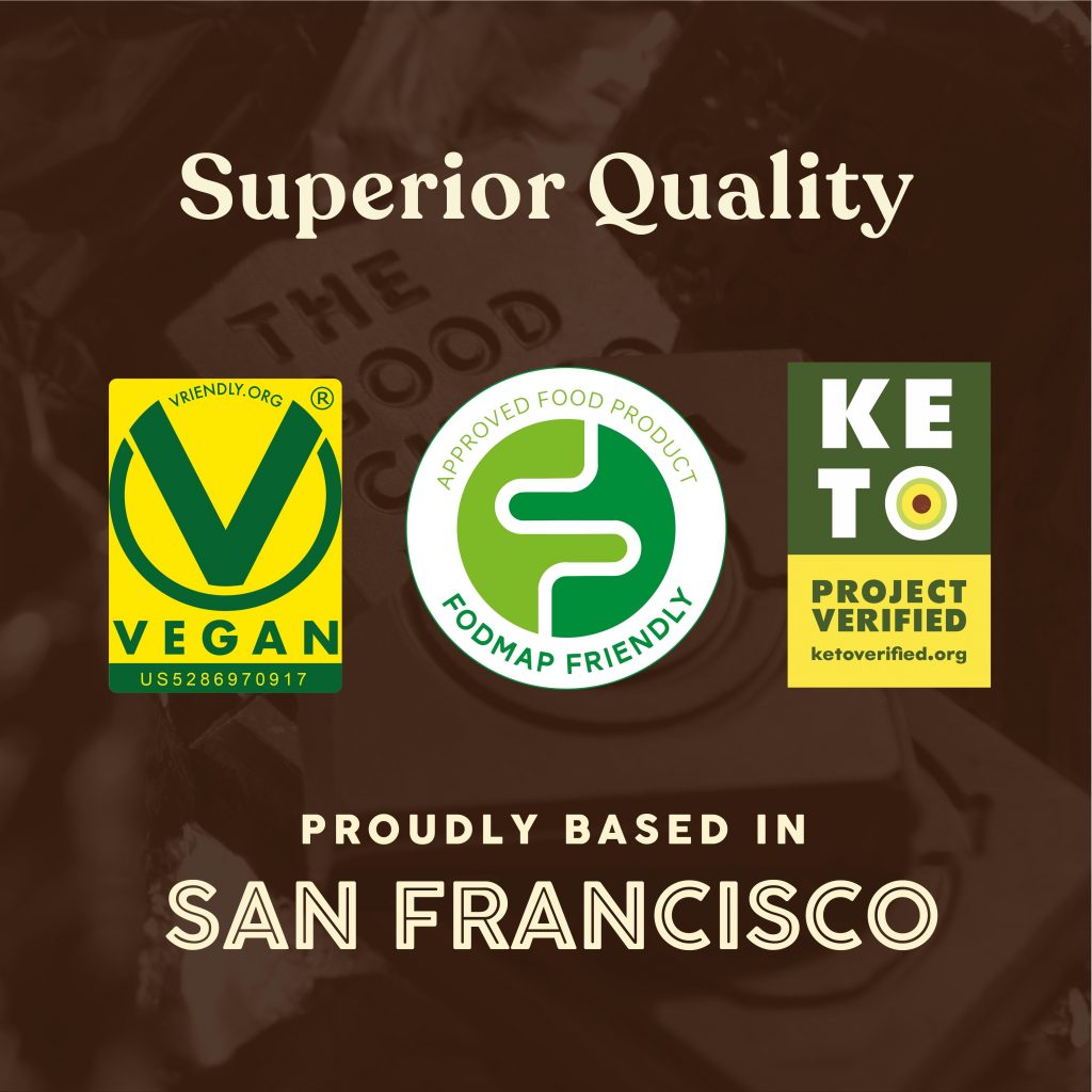 The Good Chocolate brand coffee dark bar quality - vegan, fodmap-friendly and keto