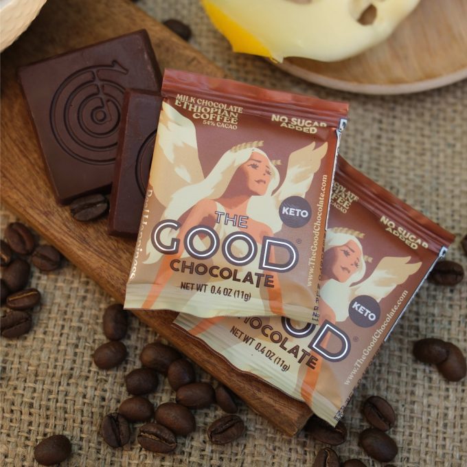 the good chocolate brand coffee milk square package